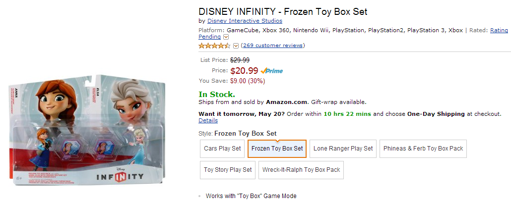 disney infinity frozen toy box set